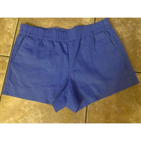JCrew 6 Thick Cotton Shorts Purplish Blue Adjustable Waist - Picture 1 of 5